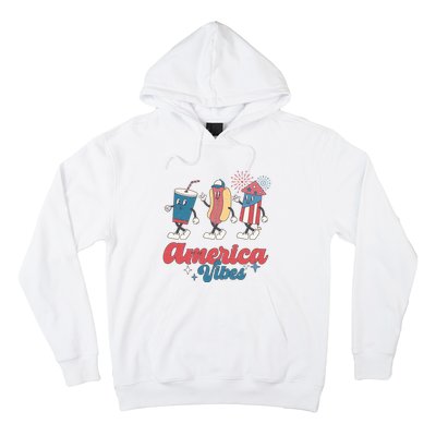 4th Of July America Vibes Hotdog Fireworks Food Retro Hoodie