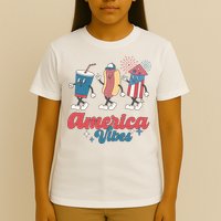 4th Of July America Vibes Hotdog Fireworks Food Retro T-Shirt
