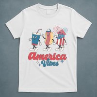 4th Of July America Vibes Hotdog Fireworks Food Retro T-Shirt