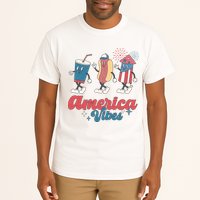 4th Of July America Vibes Hotdog Fireworks Food Retro Tall T-Shirt