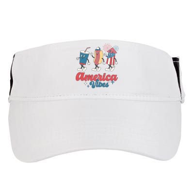 4th Of July America Vibes Hotdog Fireworks Food Retro Adult Drive Performance Visor