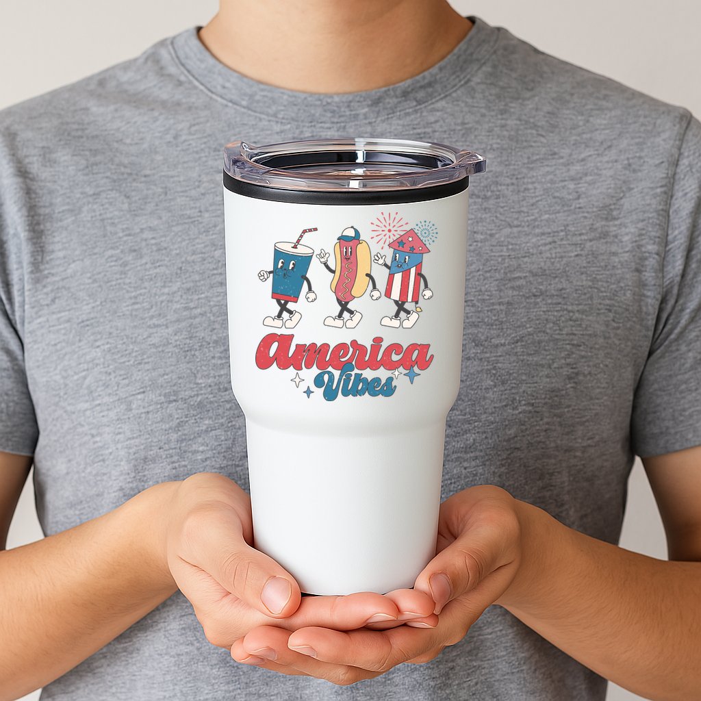 4th Of July America Vibes Hotdog Fireworks Food Retro Tumbler