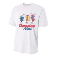 4th Of July America Vibes Hotdog Fireworks Food Retro Youth Performance Sprint T-Shirt