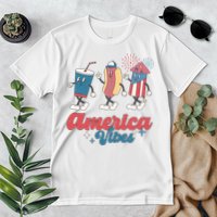 4th Of July America Vibes Hotdog Fireworks Food Retro Premium T-Shirt