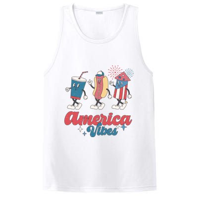 4th Of July America Vibes Hotdog Fireworks Food Retro PosiCharge Competitor Tank