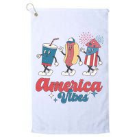 4th Of July America Vibes Hotdog Fireworks Food Retro Golf Towel