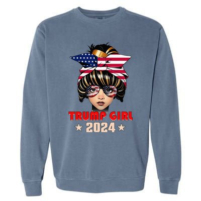 4th Of July Trump 45 47 Trump Girl 2024 Garment-Dyed Sweatshirt