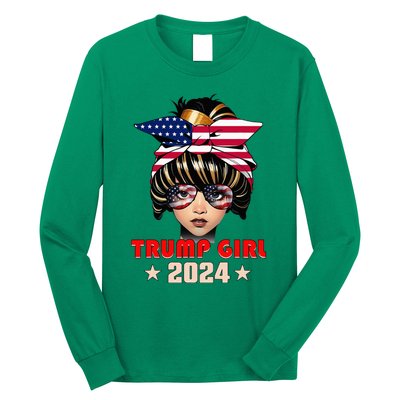 4th Of July Trump 45 47 Trump Girl 2024 Long Sleeve Shirt