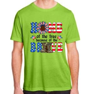 4th Of July Usa Flag Home Of The Free Because Of The Brave Gift Adult ChromaSoft Performance T-Shirt