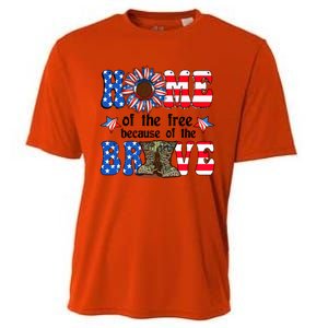 4th Of July Usa Flag Home Of The Free Because Of The Brave Gift Cooling Performance Crew T-Shirt