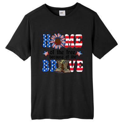 4th Of July Usa Flag Home Of The Free Because Of The Brave Gift Tall Fusion ChromaSoft Performance T-Shirt