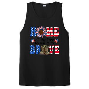 4th Of July Usa Flag Home Of The Free Because Of The Brave Gift PosiCharge Competitor Tank