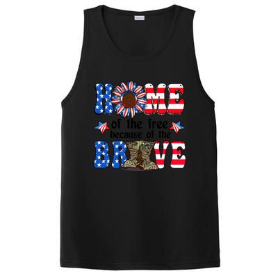 4th Of July Usa Flag Home Of The Free Because Of The Brave Gift PosiCharge Competitor Tank