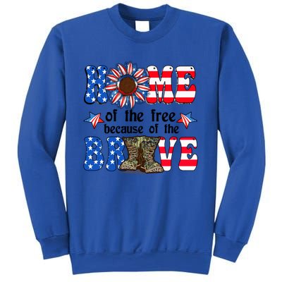 4th Of July Usa Flag Home Of The Free Because Of The Brave Gift Sweatshirt