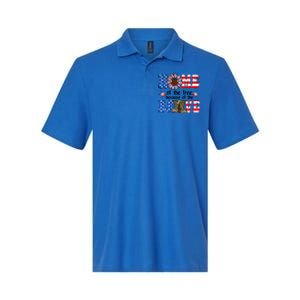 4th Of July Usa Flag Home Of The Free Because Of The Brave Gift Softstyle Adult Sport Polo