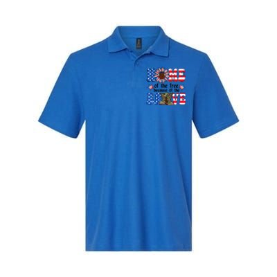 4th Of July Usa Flag Home Of The Free Because Of The Brave Gift Softstyle Adult Sport Polo