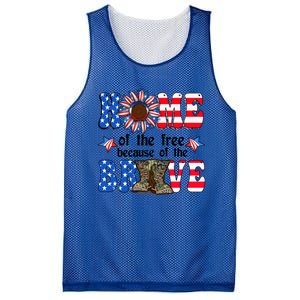 4th Of July Usa Flag Home Of The Free Because Of The Brave Gift Mesh Reversible Basketball Jersey Tank