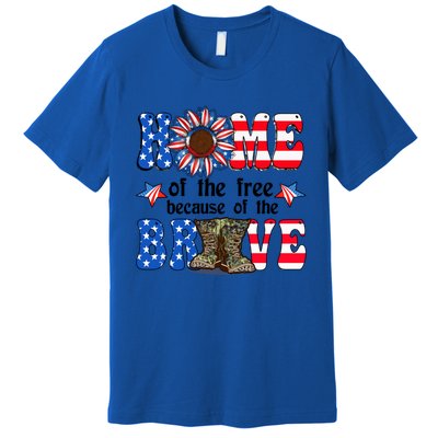 4th Of July Usa Flag Home Of The Free Because Of The Brave Gift Premium T-Shirt