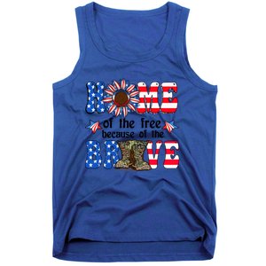 4th Of July Usa Flag Home Of The Free Because Of The Brave Gift Tank Top