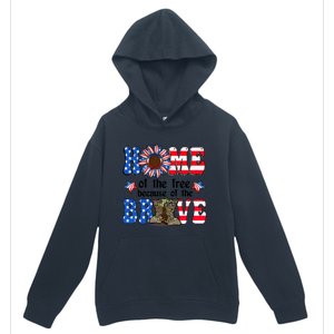 4th Of July Usa Flag Home Of The Free Because Of The Brave Gift Urban Pullover Hoodie