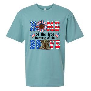 4th Of July Usa Flag Home Of The Free Because Of The Brave Gift Sueded Cloud Jersey T-Shirt