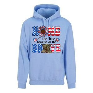 4th Of July Usa Flag Home Of The Free Because Of The Brave Gift Unisex Surf Hoodie