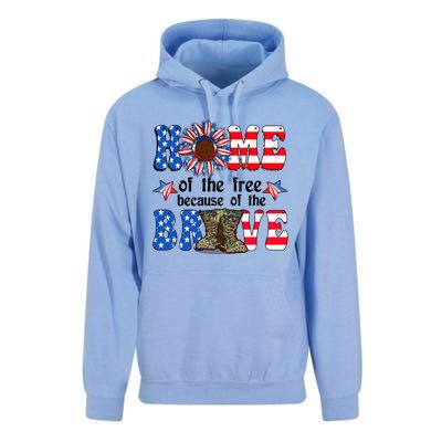 4th Of July Usa Flag Home Of The Free Because Of The Brave Gift Unisex Surf Hoodie