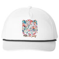 4th Of July Dragon Monster Truck Bald Eagle American Flag Snapback Five-Panel Rope Hat