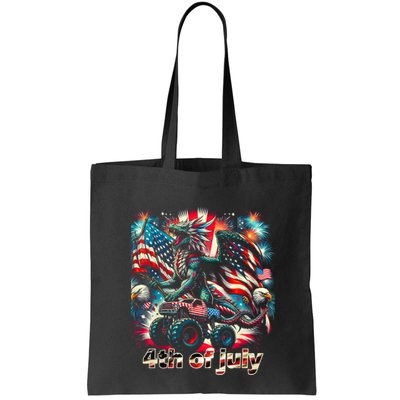 4th Of July Dragon Monster Truck Bald Eagle American Flag Bag