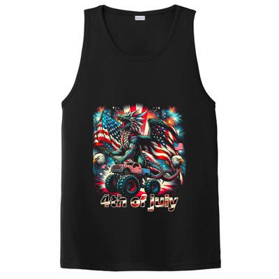4th Of July Dragon Monster Truck Bald Eagle American Flag PosiCharge Competitor Tank