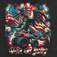 4th Of July Dragon Monster Truck Bald Eagle American Flag Hat
