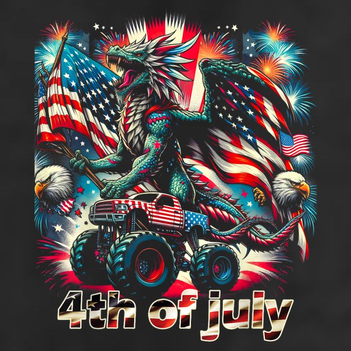 4th Of July Dragon Monster Truck Bald Eagle American Flag Hat