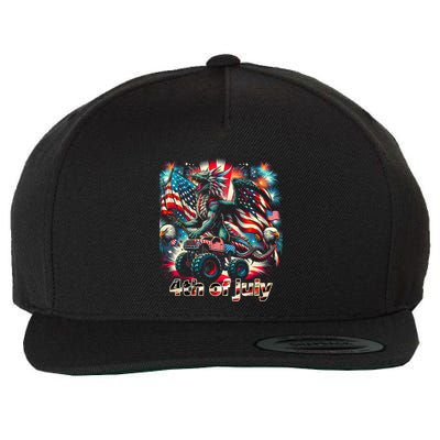 4th Of July Dragon Monster Truck Bald Eagle American Flag Wool Snapback Cap