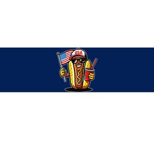 4th Of July Hotdog Funny Fourth Of July Patriotic Usa Flag Bumper Sticker