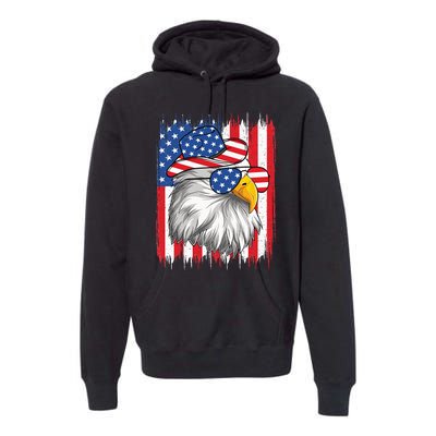 4th Of July American Flag USA Funny Cow Patriotic Eagle Premium Hoodie