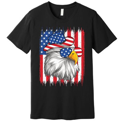 4th Of July American Flag USA Funny Cow Patriotic Eagle Premium T-Shirt