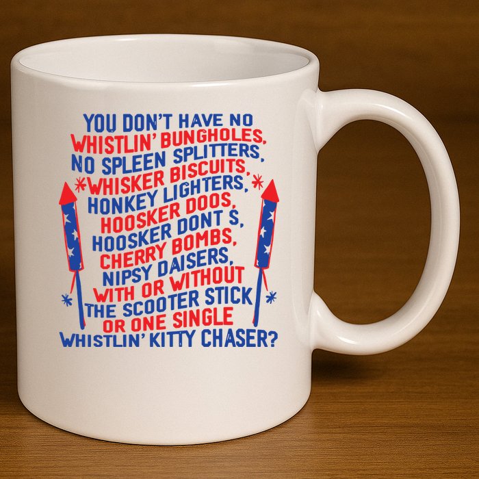 4th Of July Joe Dir Fireworks 11oz C Handle Ceramic Mug