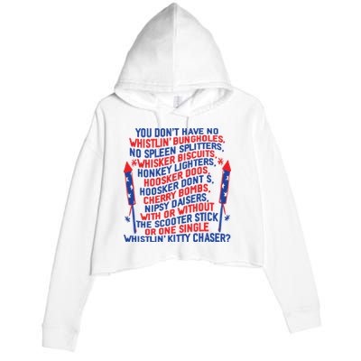 4th Of July Joe Dir Fireworks Crop Fleece Hoodie