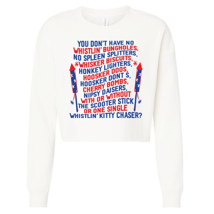 4th Of July Joe Dir Fireworks Cropped Pullover Crew