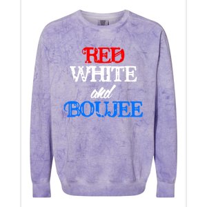 4th Of July Red White And Boujee Funny Cool Gift Colorblast Crewneck Sweatshirt