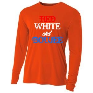 4th Of July Red White And Boujee Funny Cool Gift Cooling Performance Long Sleeve Crew