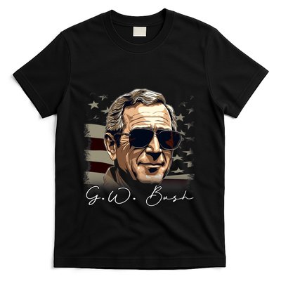 4th Of July George W. Bush President Portrait Patriotic T-Shirt
