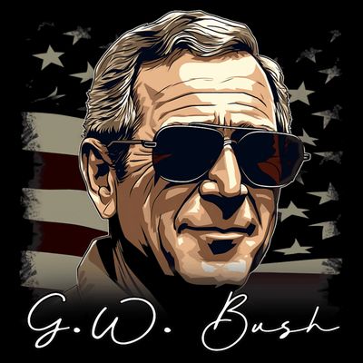 4th Of July George W. Bush President Portrait Patriotic T-Shirt