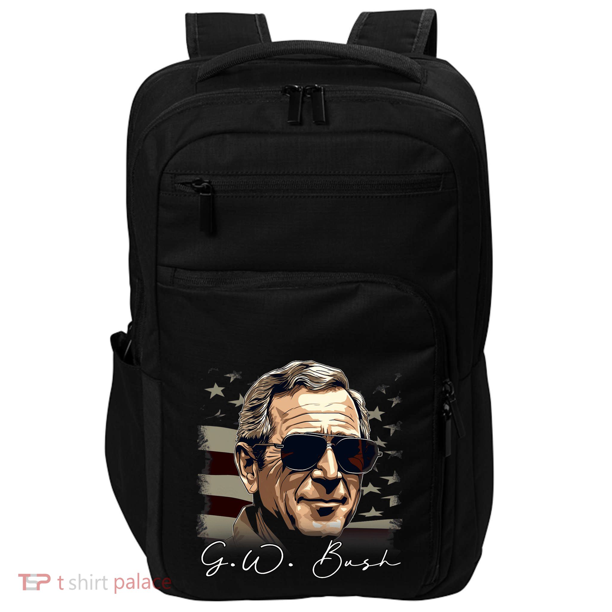 4th Of July George W. Bush President Portrait Patriotic Impact Tech Backpack