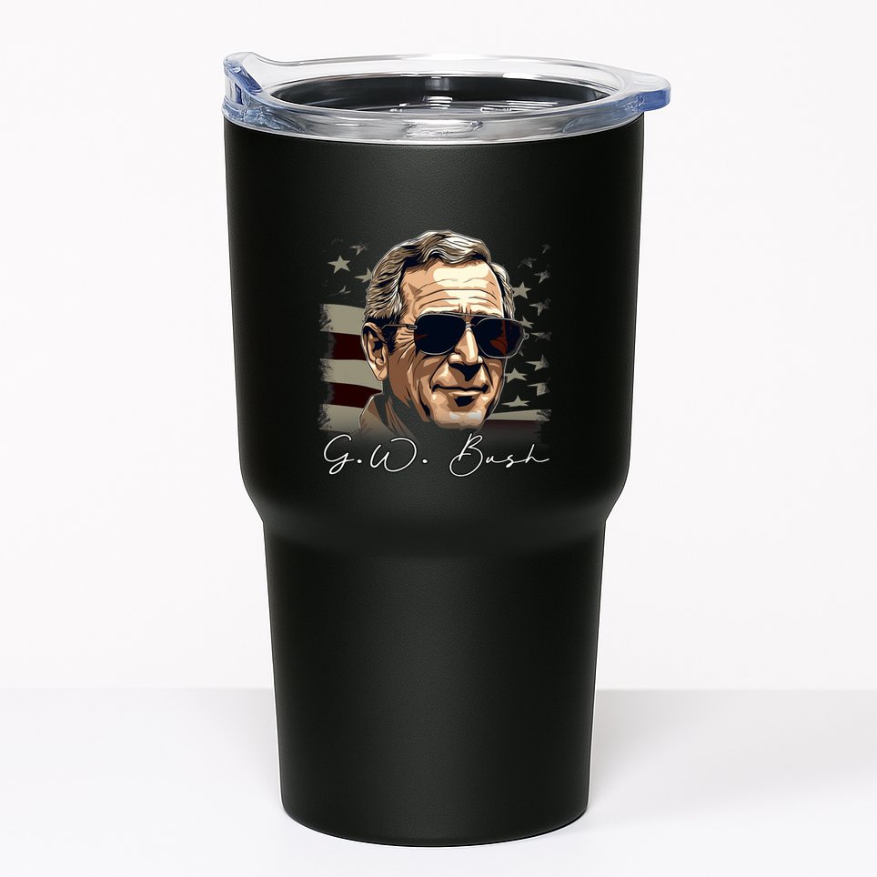 4th Of July George W. Bush President Portrait Patriotic Tumbler