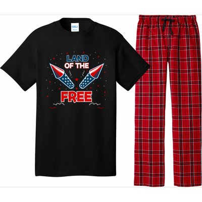 4h Of July Fireworks Patriotic American Land Of The Free Meaningful Gift Pajama Set