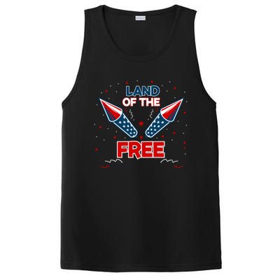 4h Of July Fireworks Patriotic American Land Of The Free Meaningful Gift PosiCharge Competitor Tank