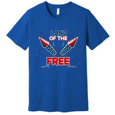 4h Of July Fireworks Patriotic American Land Of The Free Meaningful Gift Premium T-Shirt