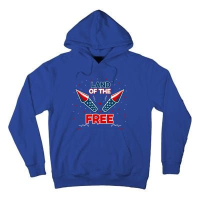 4h Of July Fireworks Patriotic American Land Of The Free Meaningful Gift Tall Hoodie