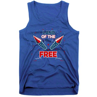 4h Of July Fireworks Patriotic American Land Of The Free Meaningful Gift Tank Top